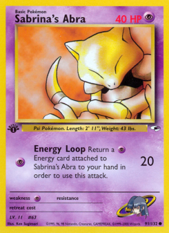 Sabrina's Abra - pokemon TCG Card