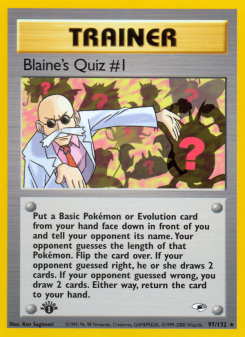 Blaine's Quiz #1 - pokemon TCG Card