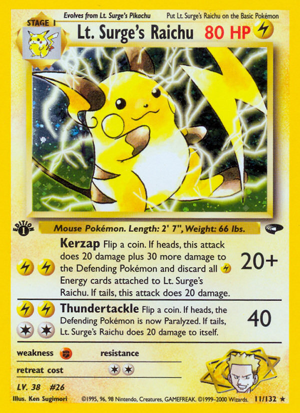 Lt. Surge's Raichu - Pokémon TCG Card