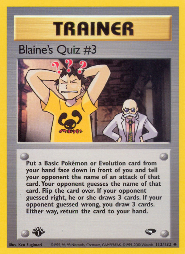 Blaine's Quiz #3 - Pokémon TCG Card