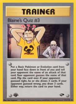 Blaine's Quiz #3 - pokemon TCG Card