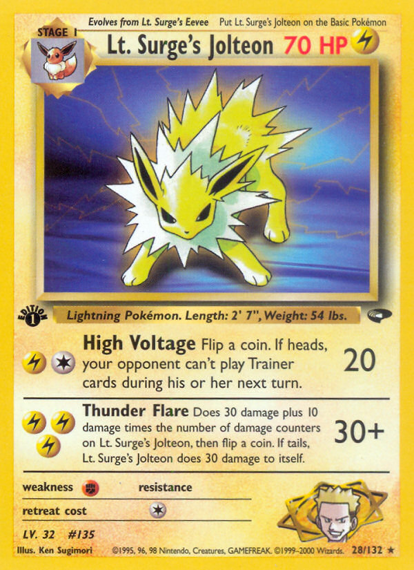 Lt. Surge's Jolteon - Pokémon TCG Card