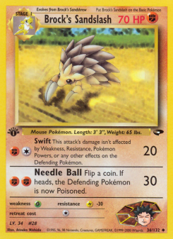 Brock's Sandslash - pokemon TCG Card