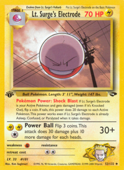 Lt. Surge's Electrode - pokemon TCG Card