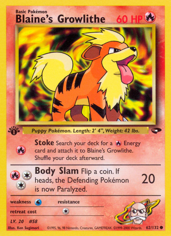 Blaine's Growlithe - Pokémon TCG Card