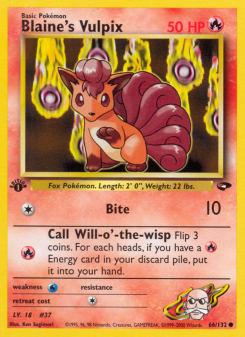 Blaine's Vulpix - pokemon TCG Card
