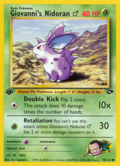 Giovanni's Nidoran♂ - pokemon TCG Card