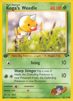Koga's Weedle - pokemon TCG Card