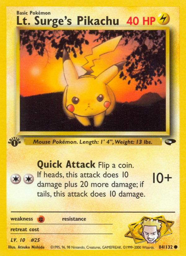 Lt. Surge's Pikachu - Pokémon TCG Card