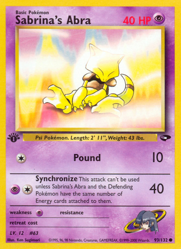 Sabrina's Abra - Pokémon TCG Card