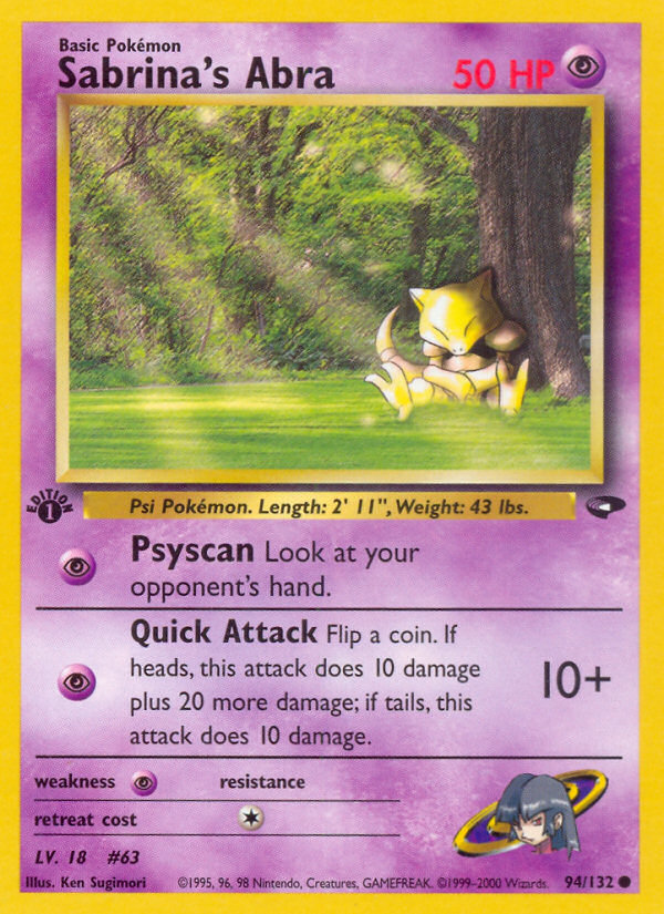 Sabrina's Abra - Pokémon TCG Card