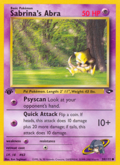 Sabrina's Abra - pokemon TCG Card