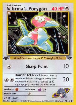 Sabrina's Porygon - pokemon TCG Card