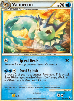 Vaporeon - pokemon TCG Card