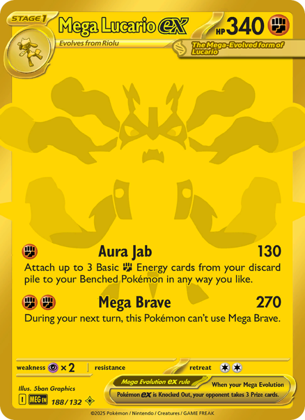 Mega Lucario ex - Pokémon TCG Card