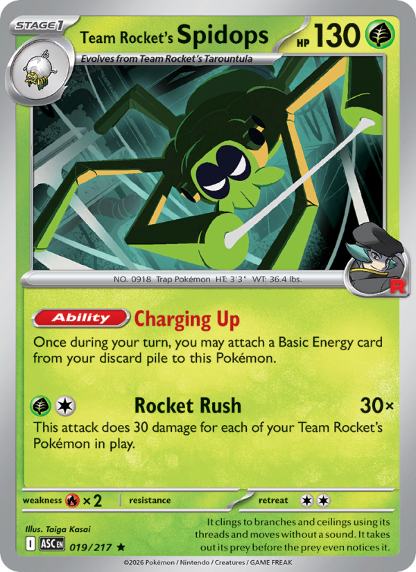 Team Rocket's Spidops - Pokémon TCG Card