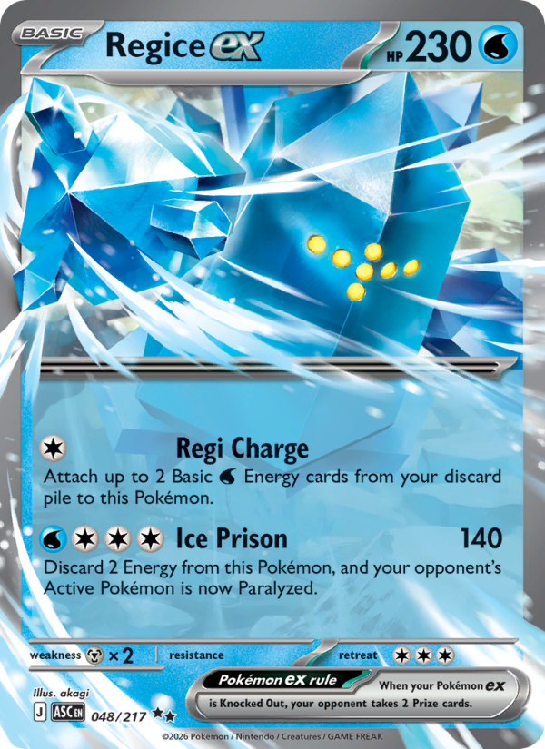 Regice ex - Pokémon TCG Card