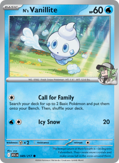 N's Vanillite - pokemon TCG Card