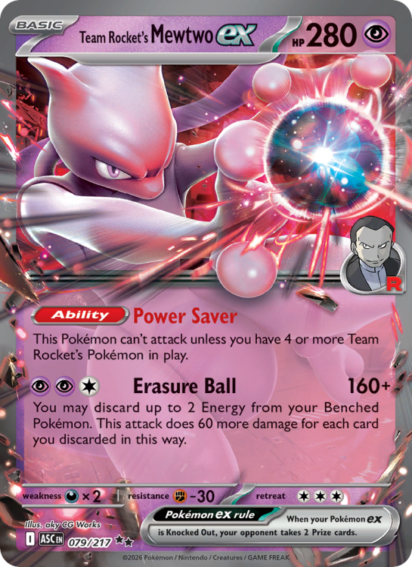 Team Rocket's Mewtwo ex - Pokémon TCG Card