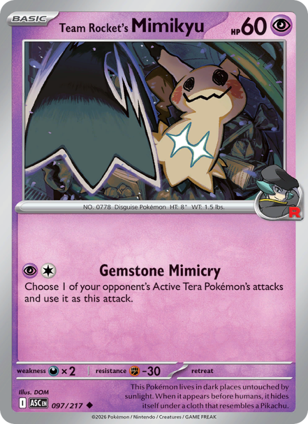 Team Rocket's Mimikyu - Pokémon TCG Card