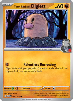 Team Rocket's Diglett - pokemon TCG Card