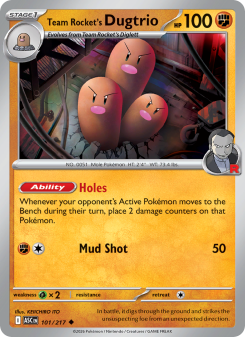 Team Rocket's Dugtrio - pokemon TCG Card