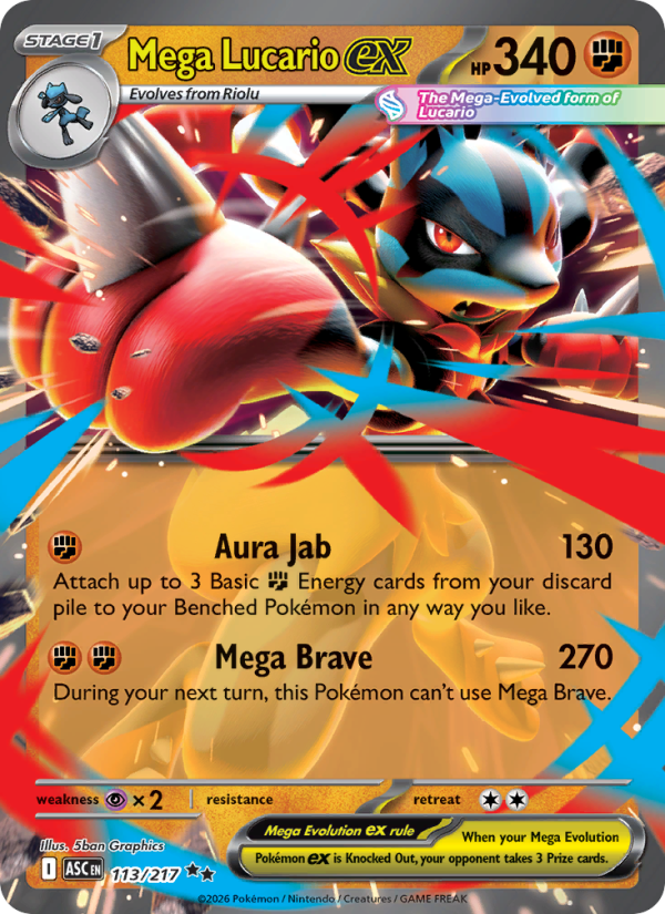 Mega Lucario ex - Pokémon TCG Card
