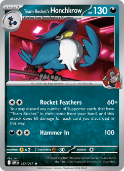 Team Rocket's Honchkrow - pokemon TCG Card