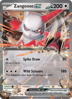 Zangoose ex - pokemon TCG Card