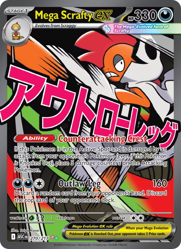 Mega Scrafty ex - Pokémon TCG Card