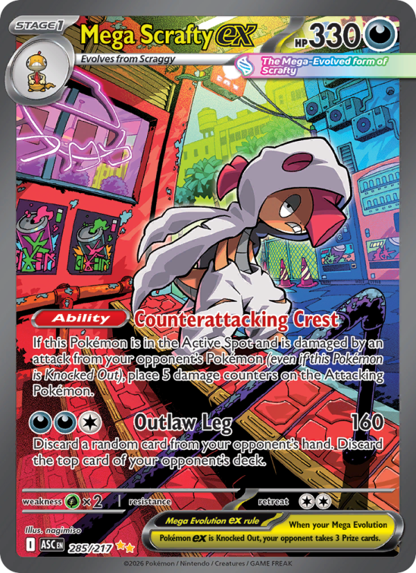 Mega Scrafty ex - Pokémon TCG Card