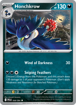 Honchkrow - pokemon TCG Card