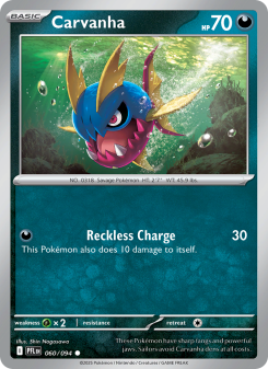 Carvanha - pokemon TCG Card