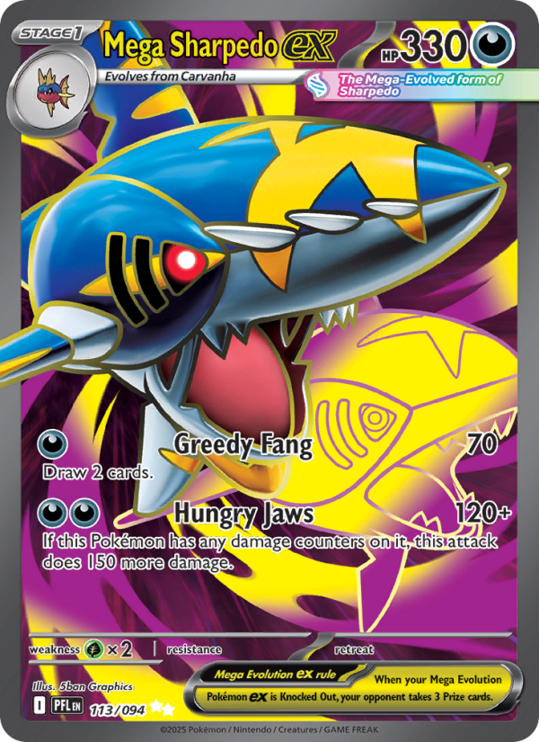 Mega Sharpedo ex - Pokémon TCG Card