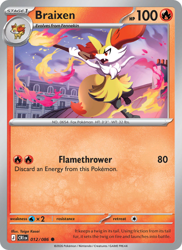 Braixen - Pokémon TCG Card