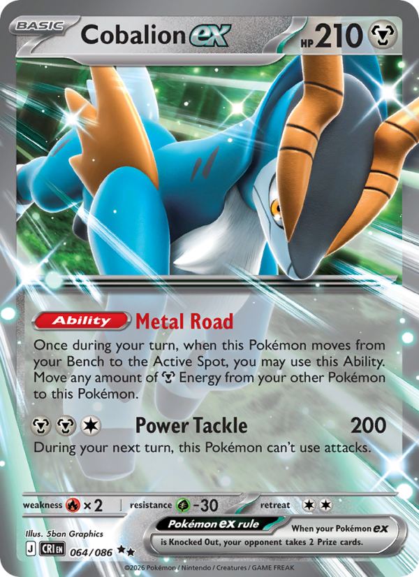Cobalion ex - Pokémon TCG Card