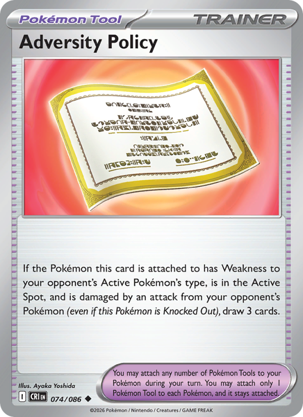 Adversity Policy - Pokémon TCG Card