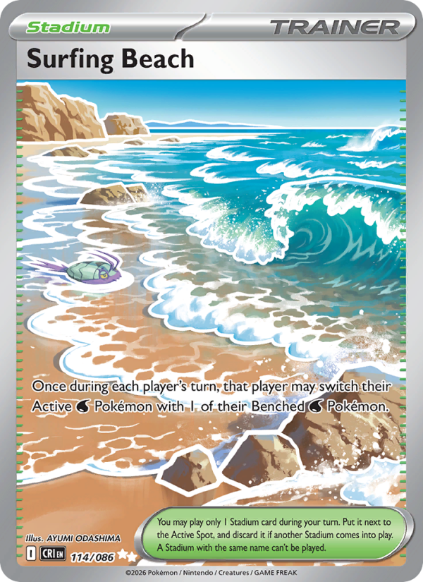 Surfing Beach - Pokémon TCG Card