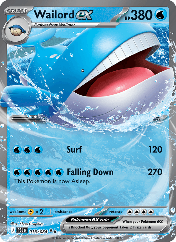 Wailord ex - Pokémon TCG Card