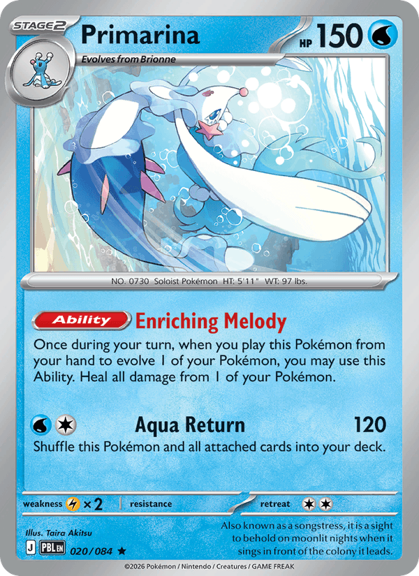 Primarina - Pokémon TCG Card