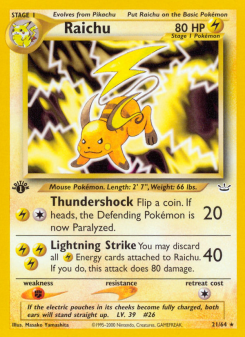 Raichu - pokemon TCG Card