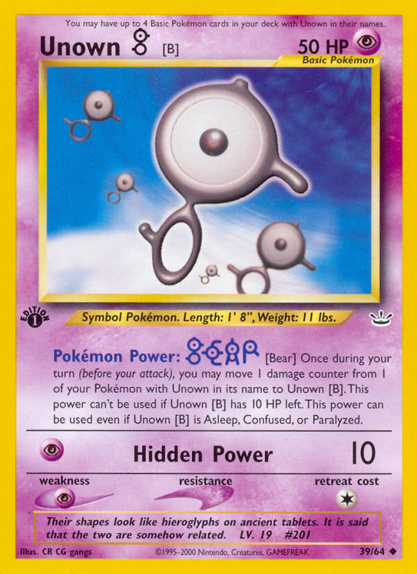 Unown [B] - Pokémon TCG Card