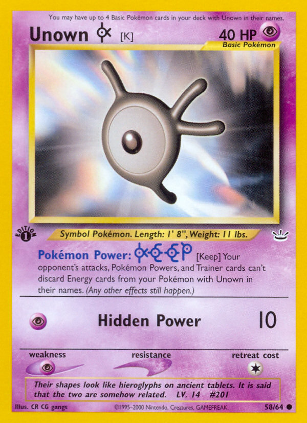 Unown [K] - Pokémon TCG Card