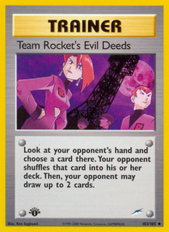 Team Rocket's Evil Deeds - pokemon TCG Card