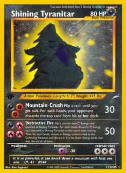 Shining Tyranitar - pokemon TCG Card