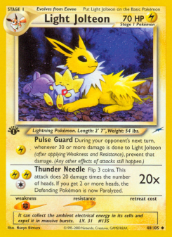 Light Jolteon - pokemon TCG Card