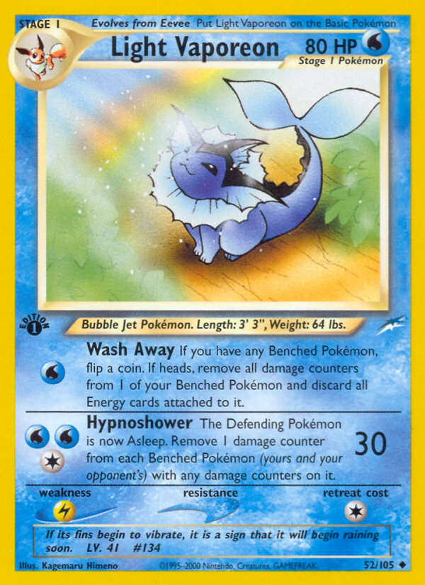 Light Vaporeon - Pokémon TCG Card