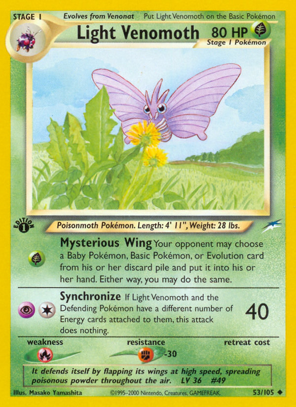 Light Venomoth - Pokémon TCG Card