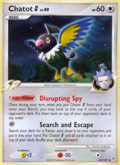 Chatot G - pokemon TCG Card