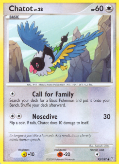 Chatot - pokemon TCG Card